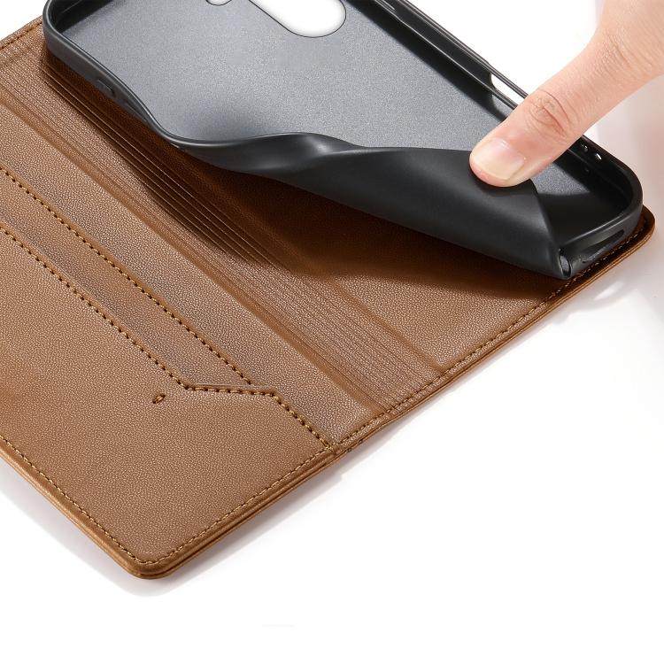 For Samsung Galaxy A57 5G Stitched Line Magnetic RFID Vegan Leather Phone Case