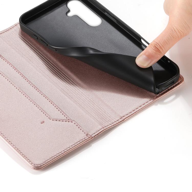 For Samsung Galaxy A54 5G Stitched Line Magnetic RFID Vegan Leather Phone Case
