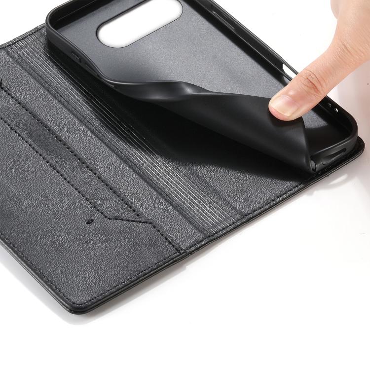 For Google Pixel 10a Stitched Line Magnetic RFID Vegan Leather Phone Case