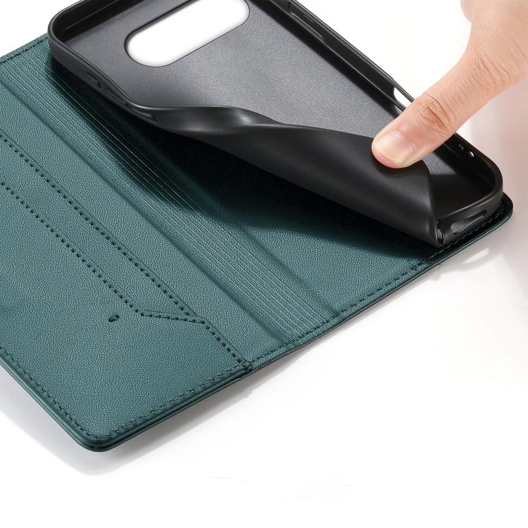 For Google Pixel 10a Stitched Line Magnetic RFID Vegan Leather Phone Case