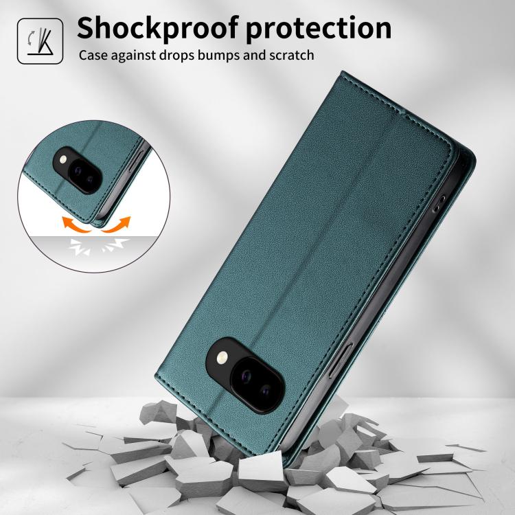 For Google Pixel 10a Stitched Line Magnetic RFID Vegan Leather Phone Case
