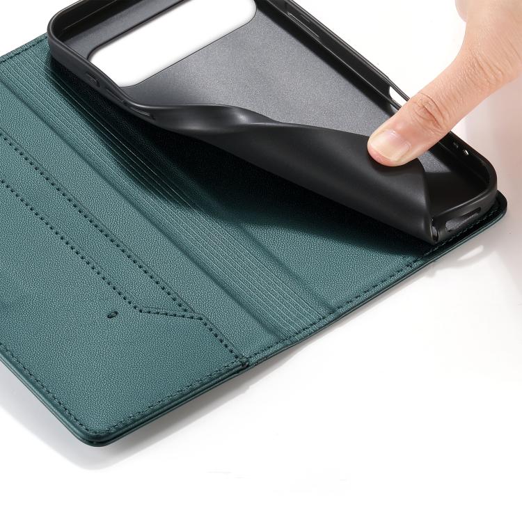 For Google Pixel 10 Pro XL / Pixel 9 Pro XL Stitched Line Magnetic RFID Vegan Leather Phone Case