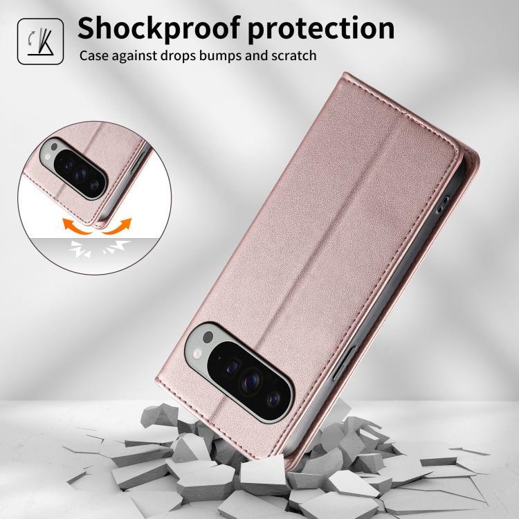 For Google Pixel 10 Pro XL / Pixel 9 Pro XL Stitched Line Magnetic RFID Vegan Leather Phone Case