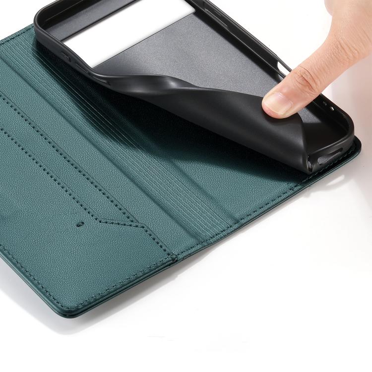 For Google Pixel 8 Pro Stitched Line Magnetic RFID Vegan Leather Phone Case