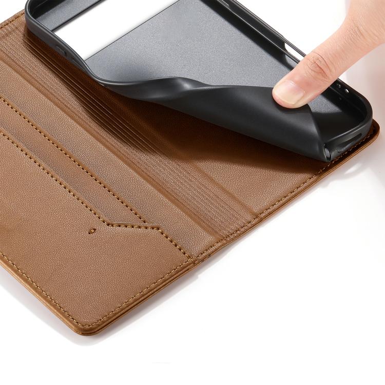 For Google Pixel 8 Pro Stitched Line Magnetic RFID Vegan Leather Phone Case