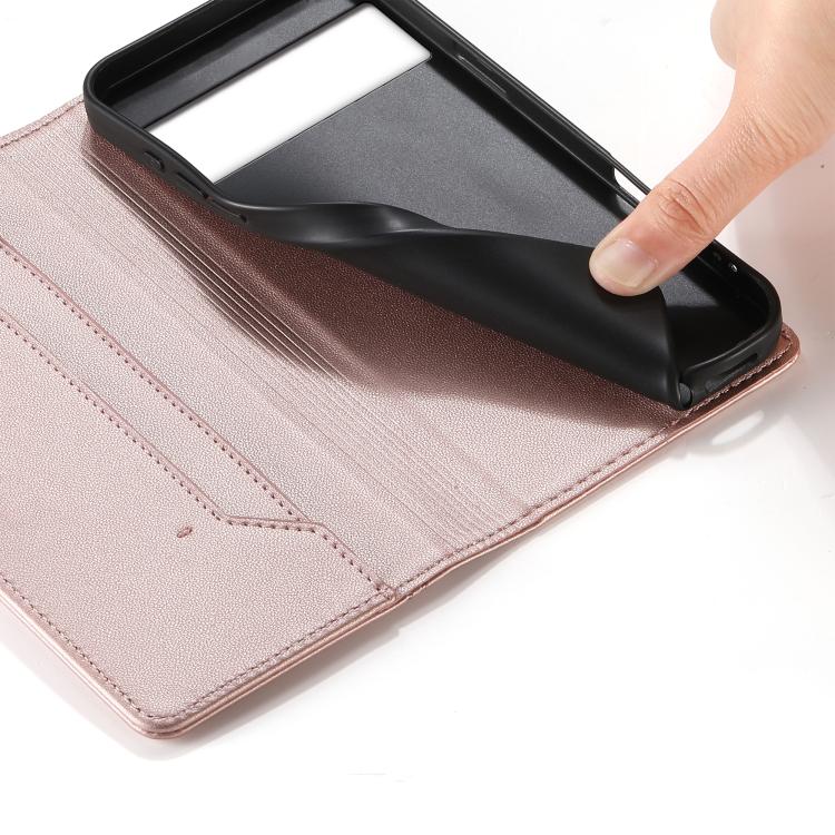 For Google Pixel 8 Pro Stitched Line Magnetic RFID Vegan Leather Phone Case