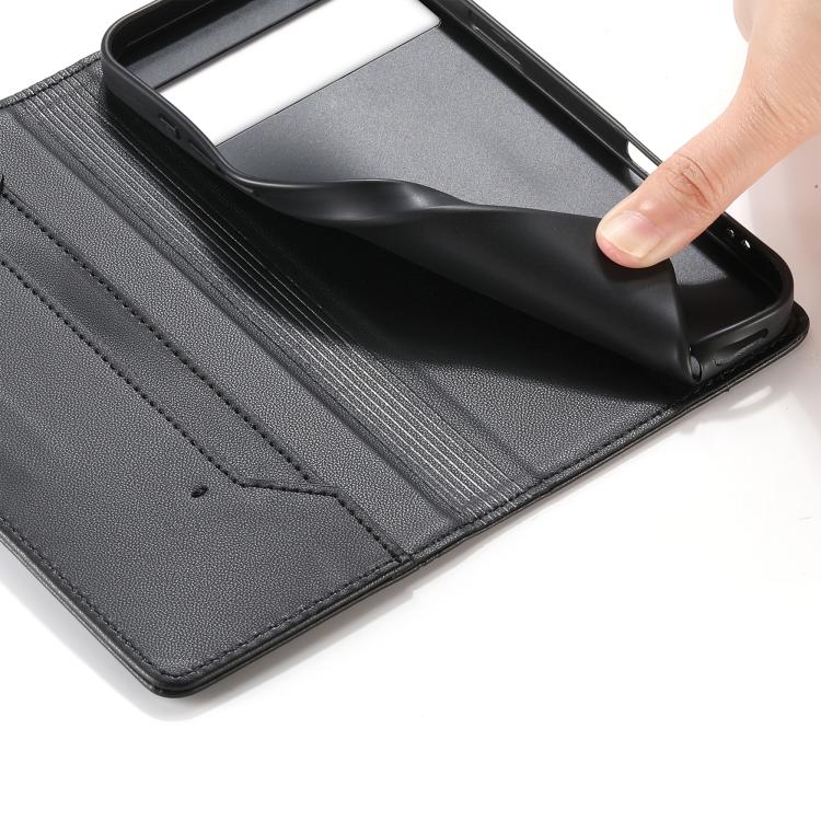 For Google Pixel 8 Stitched Line Magnetic RFID Vegan Leather Phone Case