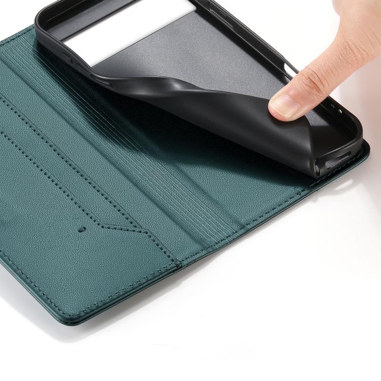 For Google Pixel 8 Stitched Line Magnetic RFID Vegan Leather Phone Case