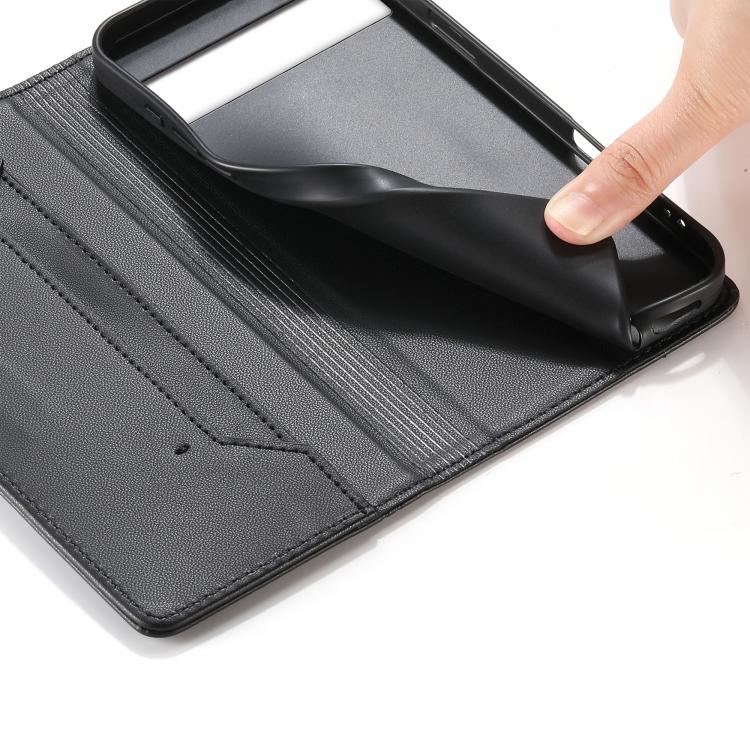 For Google Pixel 7a Stitched Line Magnetic RFID Vegan Leather Phone Case
