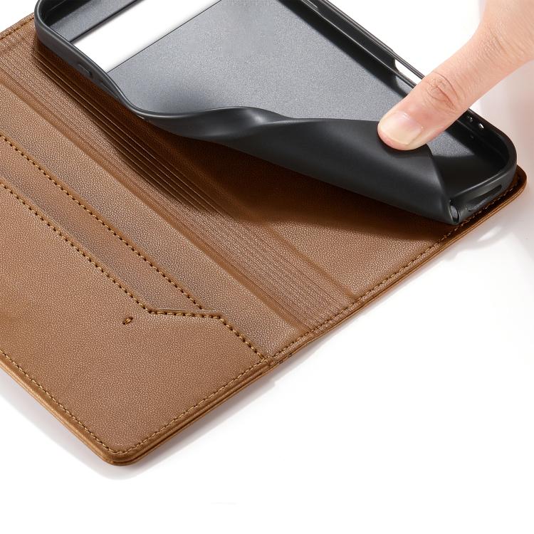 For Google Pixel 7a Stitched Line Magnetic RFID Vegan Leather Phone Case