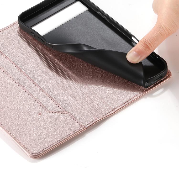 For Google Pixel 7a Stitched Line Magnetic RFID Vegan Leather Phone Case