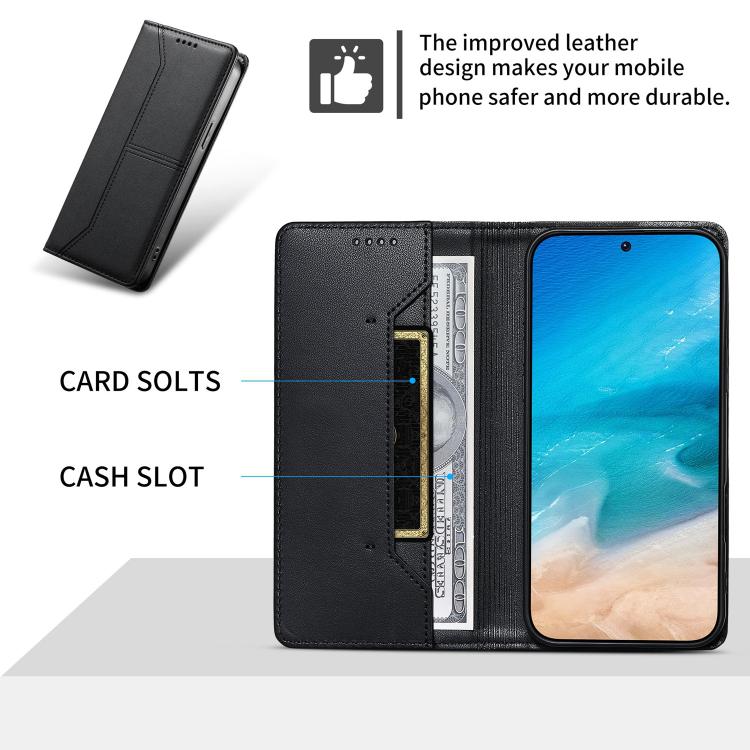 For vivo Y04 4G / vivo Y29s 5G Stitched Line Magnetic RFID Vegan Leather Phone Case