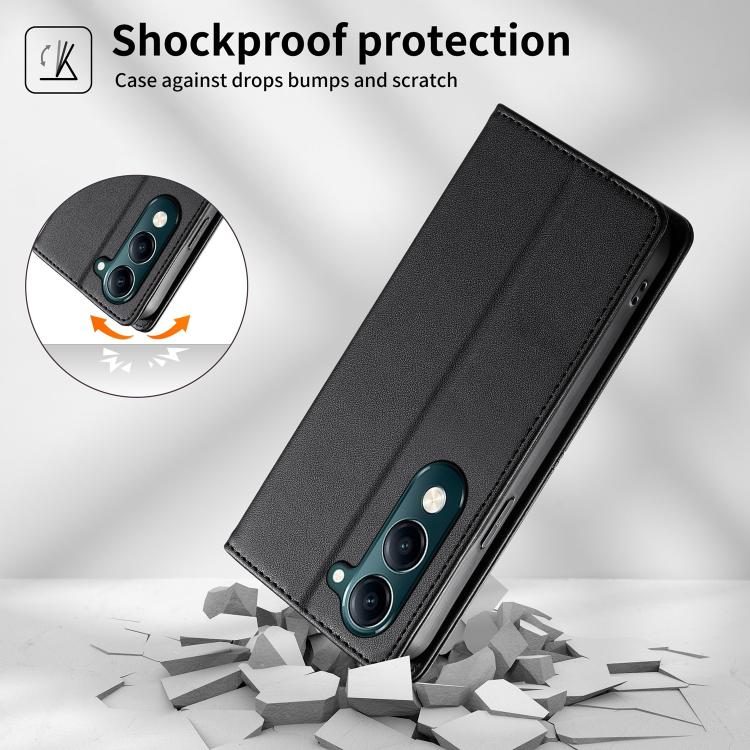 For vivo Y04 4G / vivo Y29s 5G Stitched Line Magnetic RFID Vegan Leather Phone Case