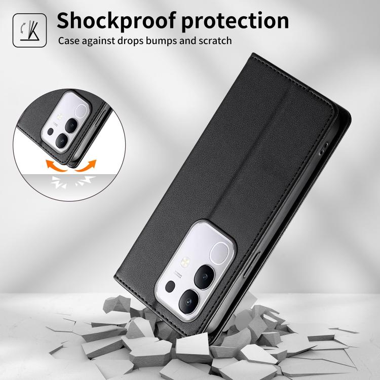 For vivo Y29 4G Global Stitched Line Magnetic RFID Vegan Leather Phone Case