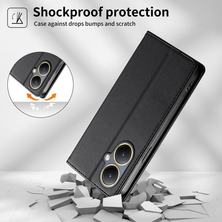 For vivo Y35+ / Y35m+ / Y27 4G Stitched Line Magnetic RFID Vegan Leather Phone Case
