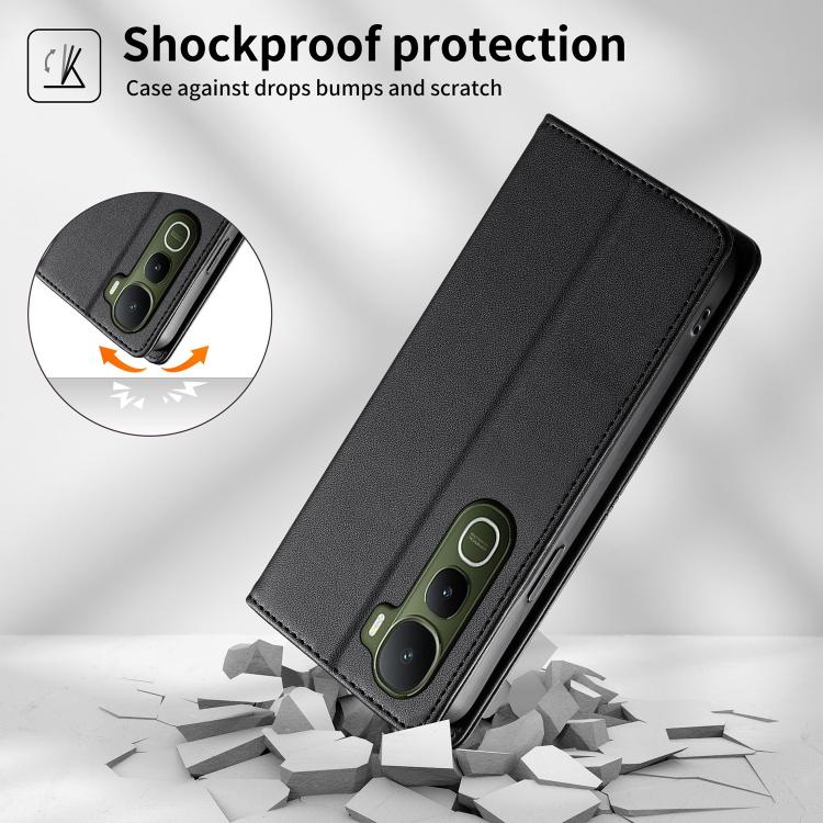 For vivo Y400 4G / 5G Stitched Line Magnetic RFID Vegan Leather Phone Case