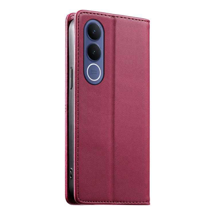 For vivo V70 FE 5G Stitched Line Magnetic RFID Vegan Leather Phone Case