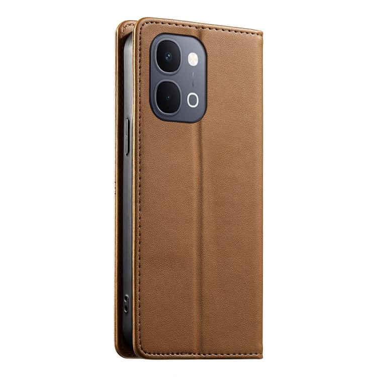 For vivo Y31d 4G Stitched Line Magnetic RFID Vegan Leather Phone Case