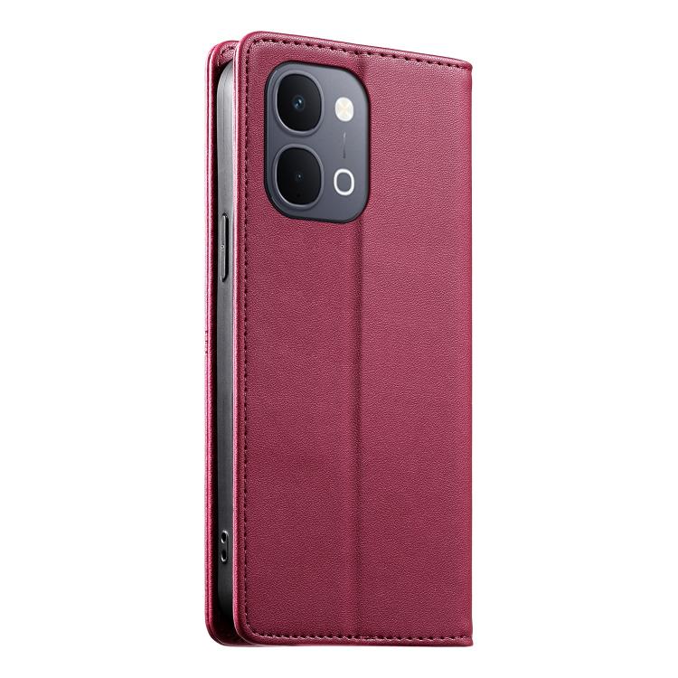 For vivo Y31d 4G Stitched Line Magnetic RFID Vegan Leather Phone Case