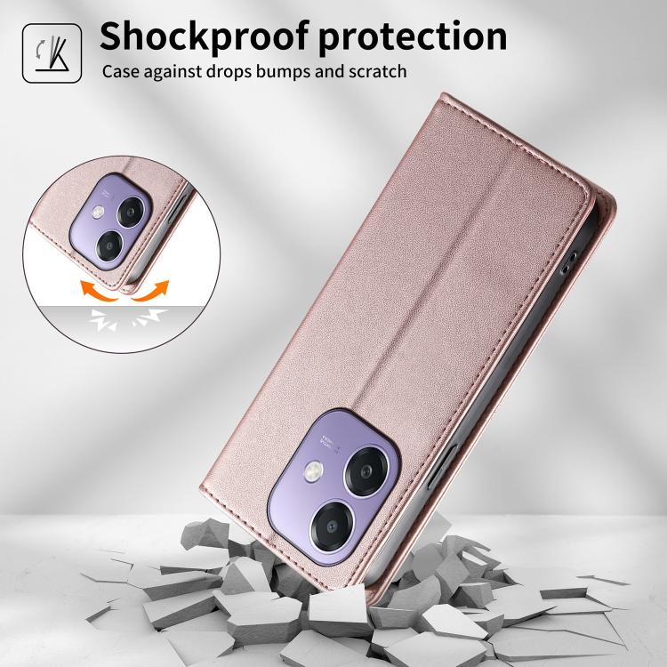 For OPPO A3 / A3x 4G / 5G / A5x 5G / A60 5G Stitched Line Magnetic RFID Vegan Leather Phone Case