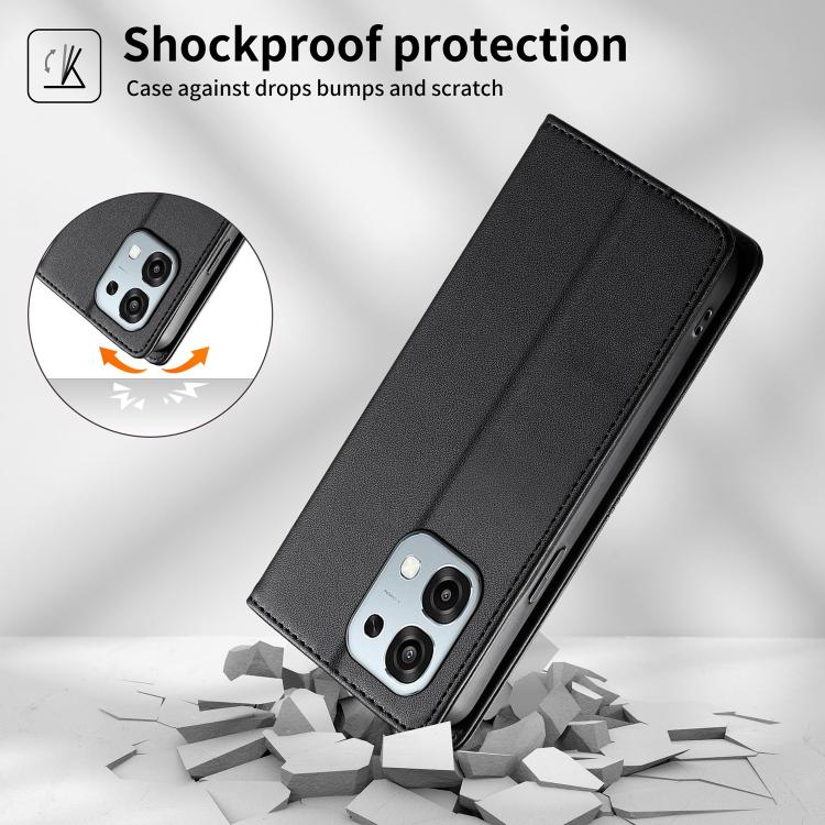 For OPPO A6 Pro 4G / 5G Global / F31 5G Stitched Line Magnetic RFID Vegan Leather Phone Case