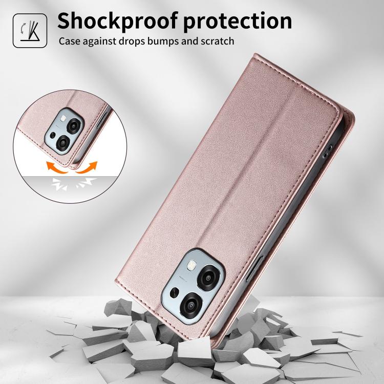For OPPO A6 Pro 4G / 5G Global / F31 5G Stitched Line Magnetic RFID Vegan Leather Phone Case
