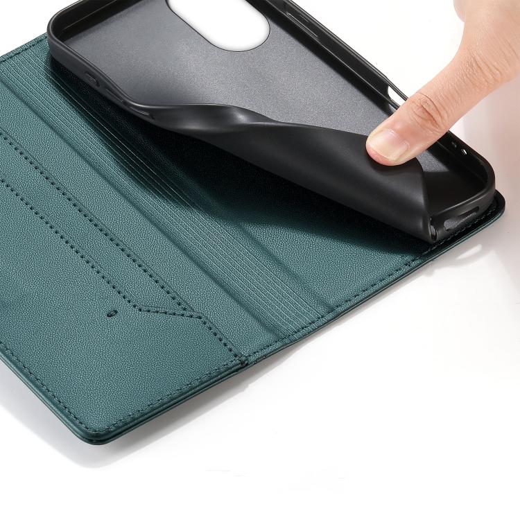 For OPPO A18 / A38 Stitched Line Magnetic RFID Vegan Leather Phone Case