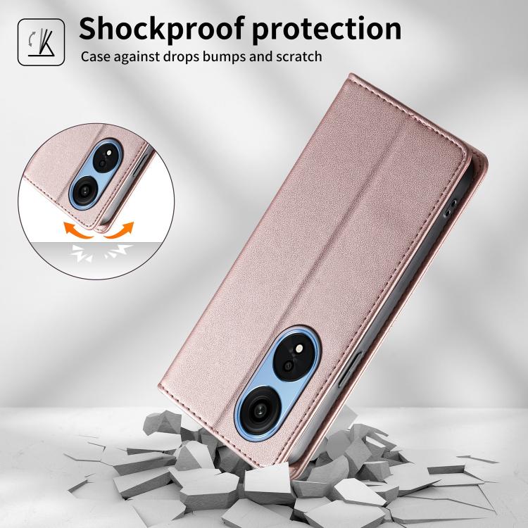 For OPPO Reno8 T 5G Stitched Line Magnetic RFID Vegan Leather Phone Case
