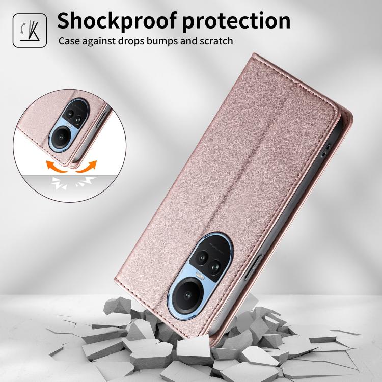 For OPPO Reno10 / Reno10 Pro Global Stitched Line Magnetic RFID Vegan Leather Phone Case