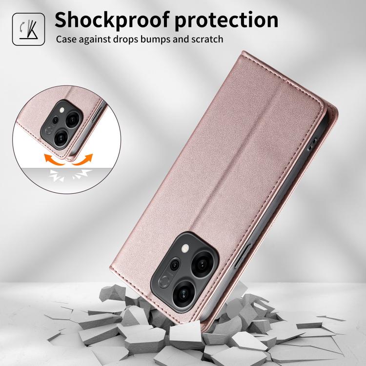 For OPPO Reno14 Global / Reno14 F 5G Stitched Line Magnetic RFID Vegan Leather Phone Case