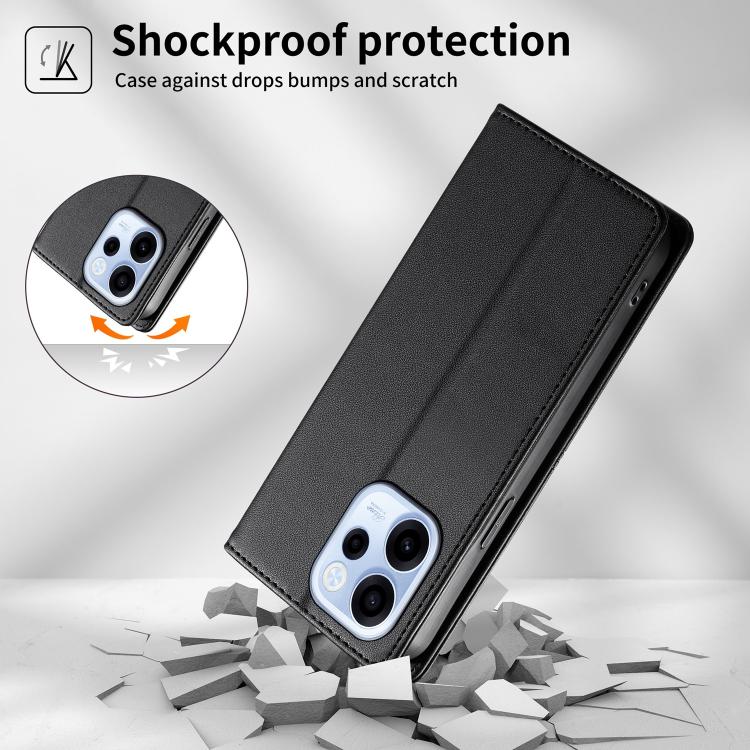 For OPPO Reno15 F 5G Stitched Line Magnetic RFID Vegan Leather Phone Case