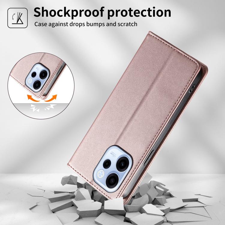 For OPPO Reno15 F 5G Stitched Line Magnetic RFID Vegan Leather Phone Case