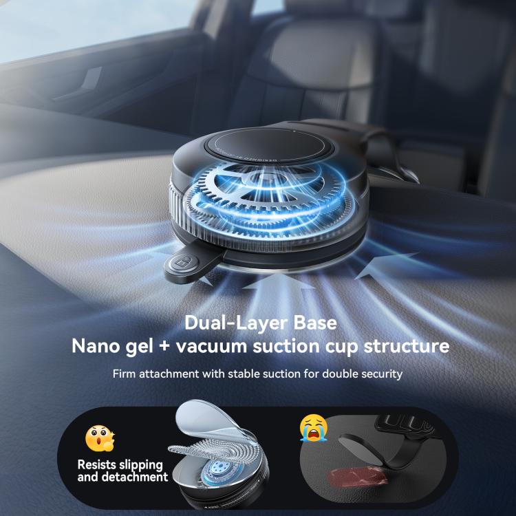 JOYROOM JR-ZS518 Vacuum Suction Cup Bendable Magnetic Phone Holder - Black