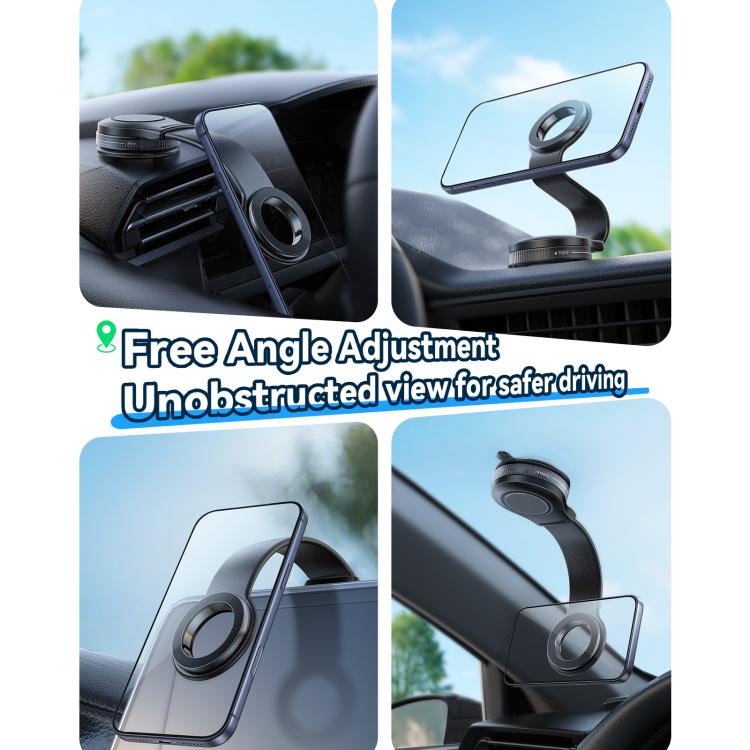 JOYROOM JR-ZS518 Vacuum Suction Cup Bendable Magnetic Phone Holder - Black