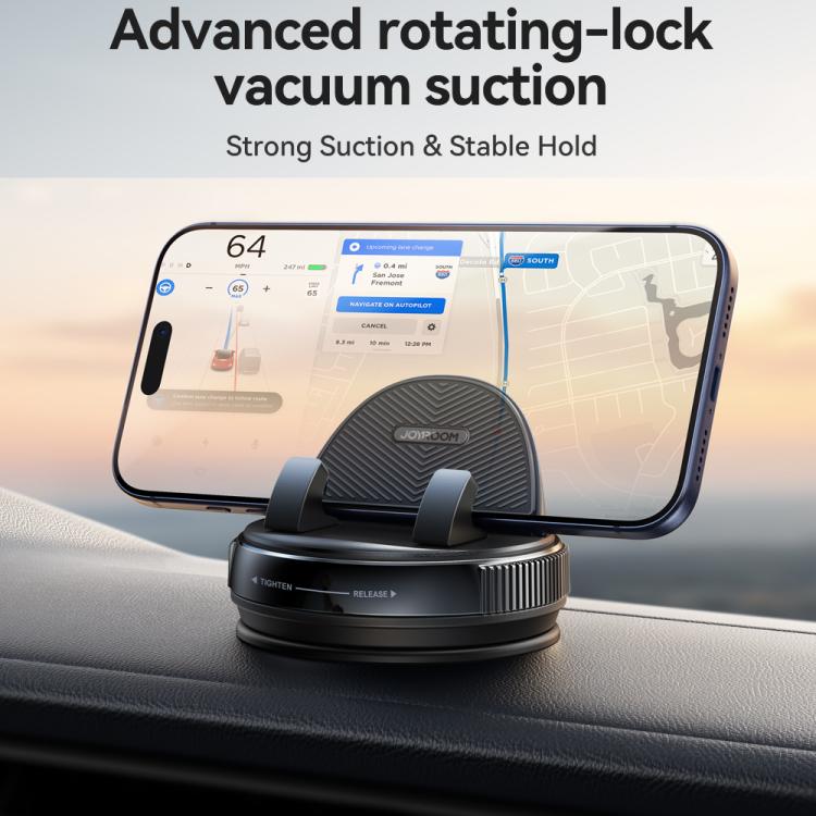 JOYROOM JR-ZS530 Vacuum Suction Cup Rotating-lock Car Phone Holder - Black