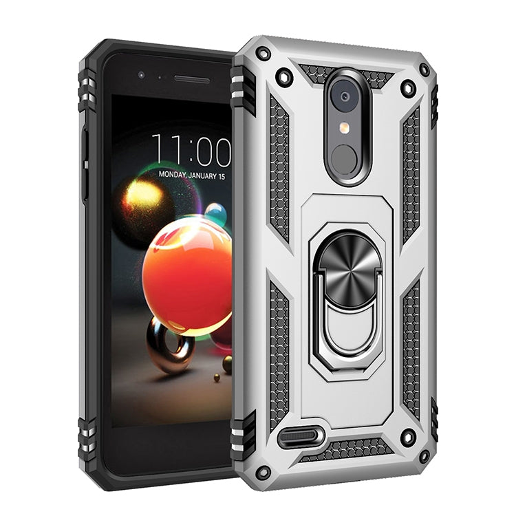 For LG Aristo 2 Shockproof TPU + PC Protective Case with 360 Degree Rotating Holder