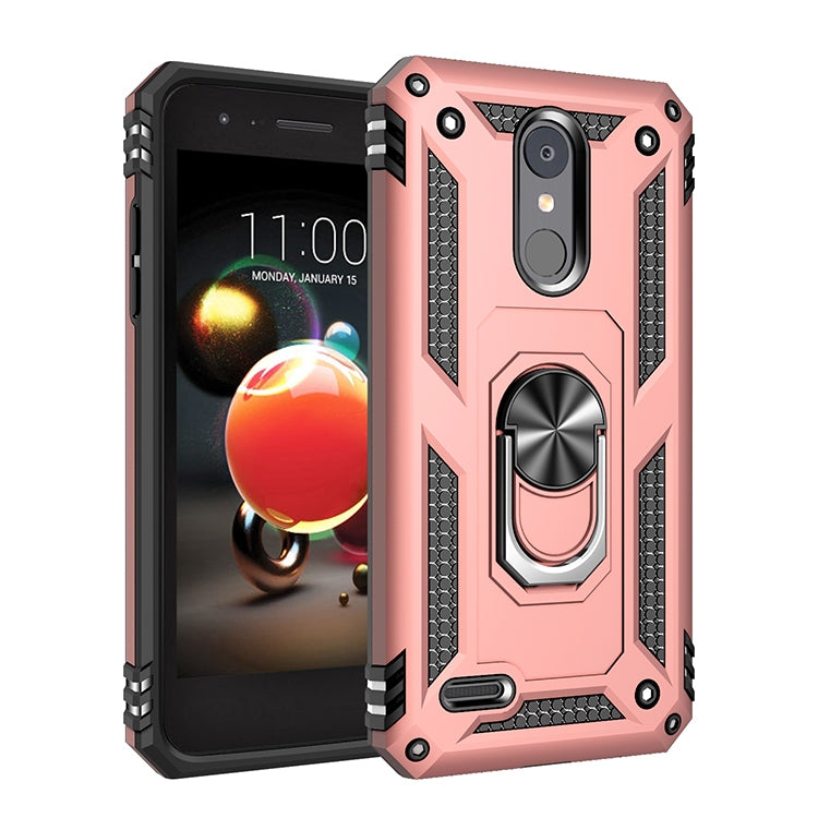 For LG Aristo 2 Shockproof TPU + PC Protective Case with 360 Degree Rotating Holder