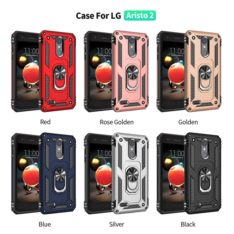 For LG Aristo 2 Shockproof TPU + PC Protective Case with 360 Degree Rotating Holder