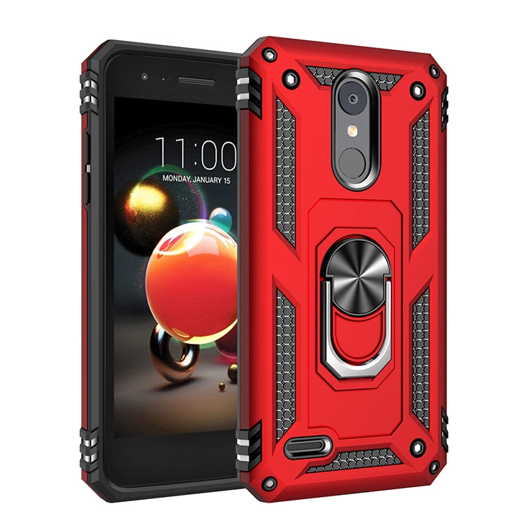 For LG Aristo 2 Shockproof TPU + PC Protective Case with 360 Degree Rotating Holder