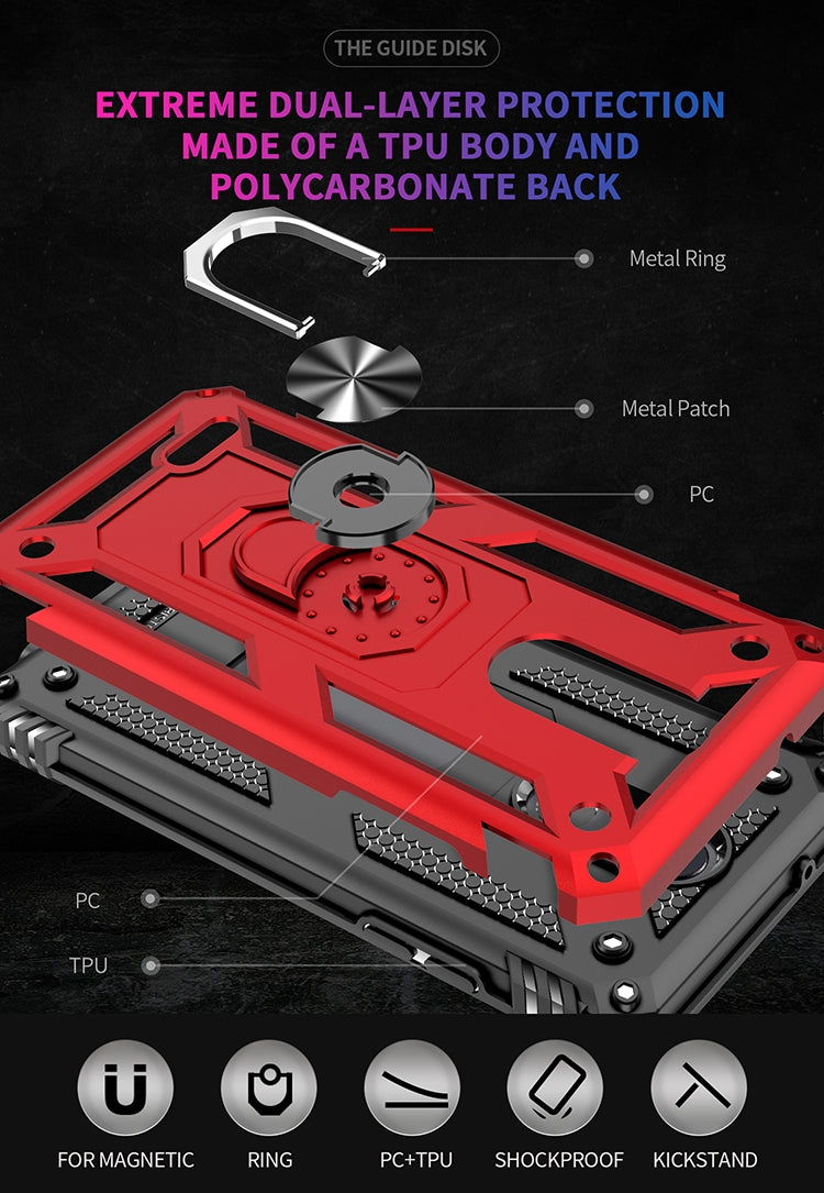 For LG Aristo 2 Shockproof TPU + PC Protective Case with 360 Degree Rotating Holder