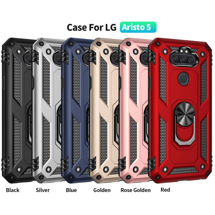 For LG Aristo 5 Shockproof TPU + PC Protective Case with 360 Degree Rotating Holder