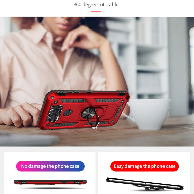 For LG Aristo 5 Shockproof TPU + PC Protective Case with 360 Degree Rotating Holder