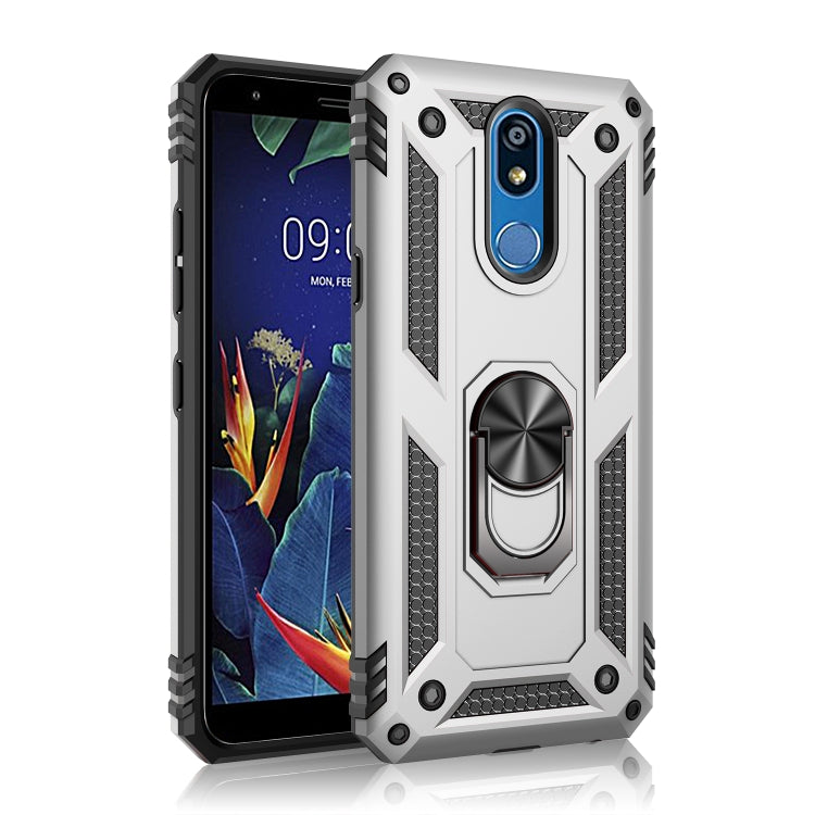 For LG K40 Shockproof TPU + PC Protective Case with 360 Degree Rotating Holder