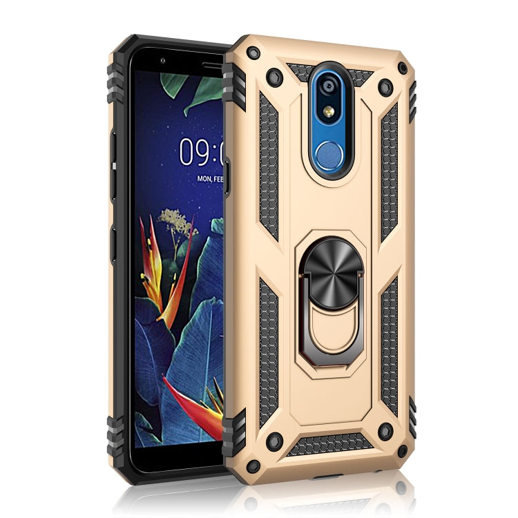 For LG K40 Shockproof TPU + PC Protective Case with 360 Degree Rotating Holder