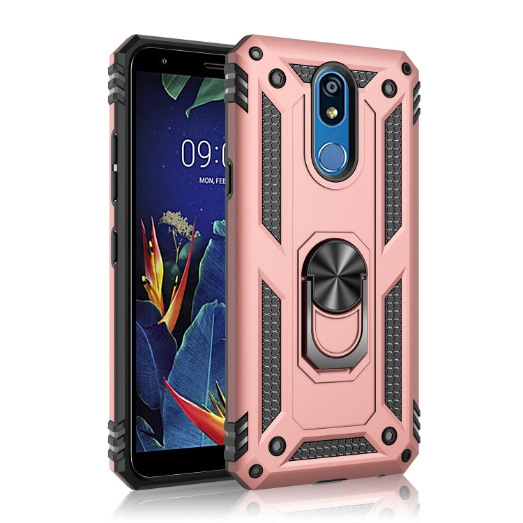 For LG K40 Shockproof TPU + PC Protective Case with 360 Degree Rotating Holder