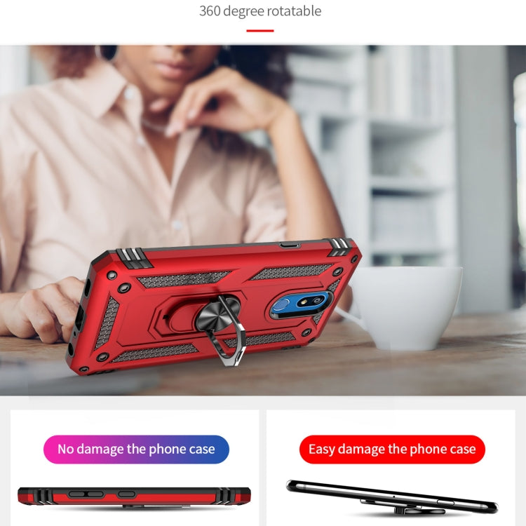 For LG K40 Shockproof TPU + PC Protective Case with 360 Degree Rotating Holder