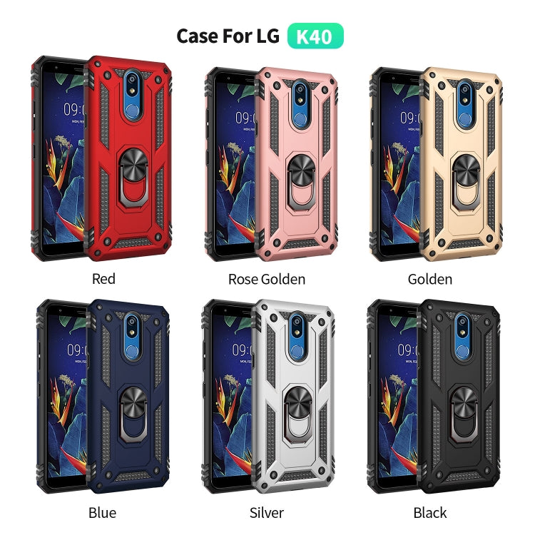 For LG K40 Shockproof TPU + PC Protective Case with 360 Degree Rotating Holder
