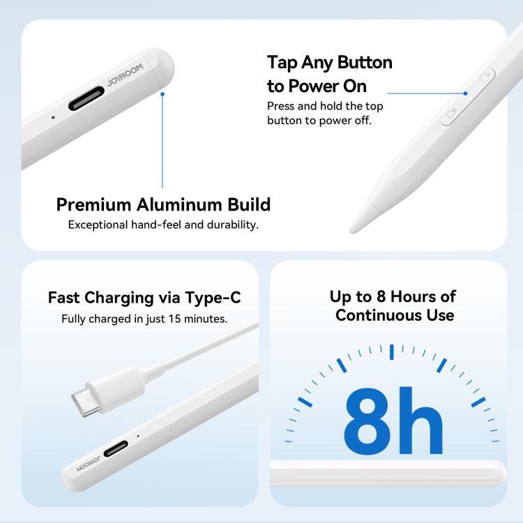 JOYROOM JR-K12 Pro Active Dual-Mode Magnetic Stylus - White