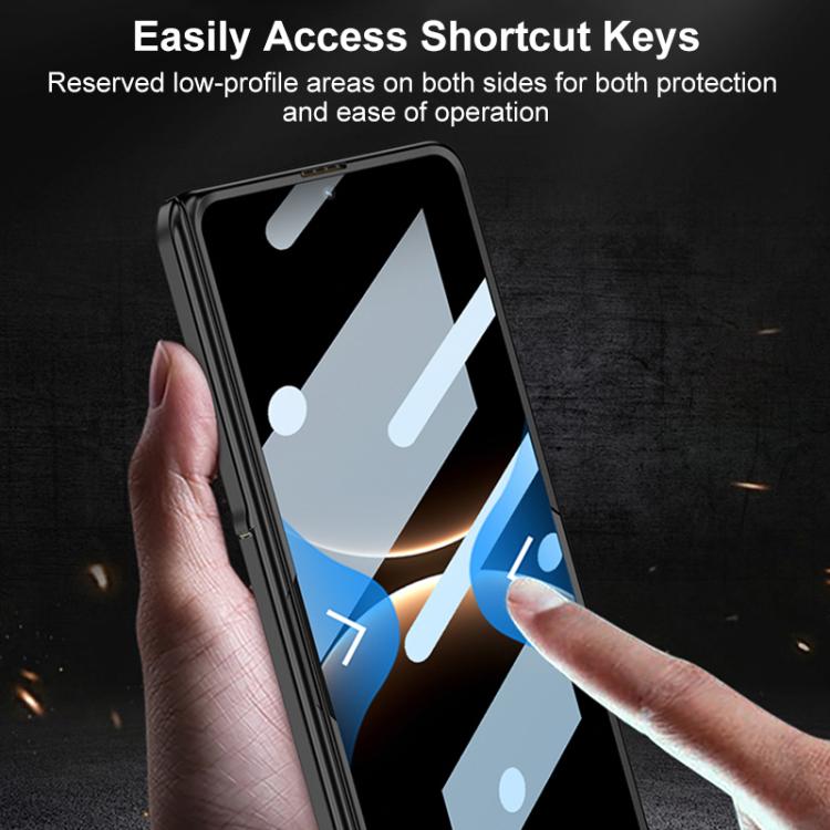 For Huawei Mate X7 GKK HD Integrated Magnetic Folding Hinge Vegan Leather Supercar Side Cover Stand Frosted Phone Case