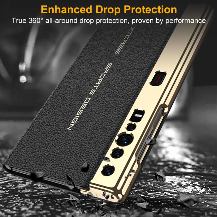 For Huawei Mate Xs GKK Master Edition Flip Electroplated Vegan Leather Phone Case